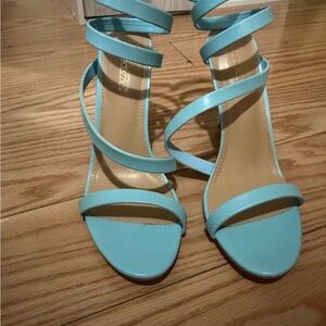 Shoe Dazzle Sky Blue Strappy Heels